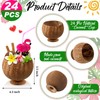 Taiyin Coconut Cups with Flamingo Straws Hawaiian Luau Party Decorations