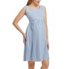 Ecavus Womens Maternity Tank Dress Stripe Color Block Sleeveless Knee