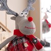 WeRChristmas Standing Boy Reindeer Figurine with Soft Legs, Multi-Colour, 30cm