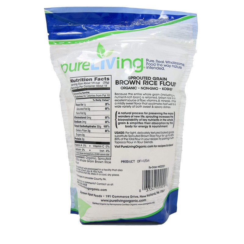 Pure Living Liv Organic Sprouted Brown Rice Flour - 24