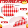 Havawish 120 Pack Checkered Hot Dog Trays Disposable Corn Dogs