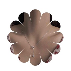 Inilbran Boho Kristall Stern Lariat Y Halskette Silber Strass Stern Y Lariat Halskette Vintage Stern Anhänger Halskette Funkelnden Kristall Cz Stern Choker Halskette Schmuck Für Frauen Und Mädchen