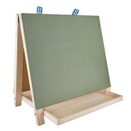 Constructive Playthings 3-Way Wooden Table Top Easel with Chalkboard, White Board and 2 Clips for Ages 3 Years and Up, 18" x 18.5" x 17.5"