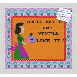 PinPix Decorative pin Cork Bulletin Board Made from self-Healing Canvas, Housewife Cartoon Poster Printed at 18x20 Inches and Framed in Satin White Frame(WOM59504)