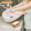 GUANJUNE Pack of 2 Natural Wood Bamboo Soap Dish Holder