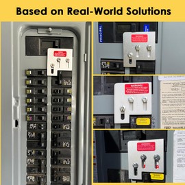 Generator Interlock Kit Compatible with Square D QO and Homeline 150 or 200 Amp Panels, Generator Horizontal Electrical Interlock Kit, 1 3/8 Inches Inches Spacing Between Main and GEN Breaker