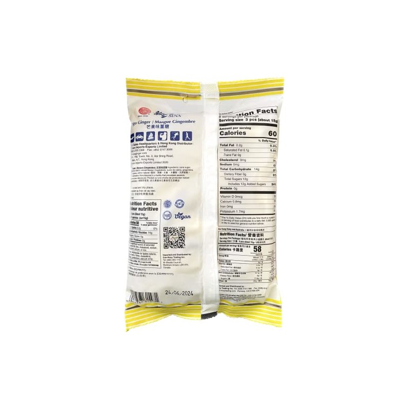 Sina Ting Ting Jahe Ginger Chewy Candy with Mango, 4.4