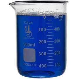 500ml Beaker, Low Form Griffin, Borosilicate 3.3 Glass, Double Scale, Graduated, Karter Scientific 247L1 (Case of 36)