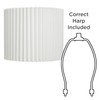 Springcrest White Linen Pleated Drum Lamp Shade 14.75x14.75x12 (Spider) -