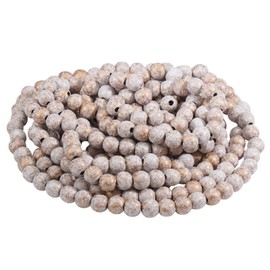 CHGCRAFT 16.5 Feet Christmas Wood Bead Garland Wooden Bead Garland for Christmas Tree Wood Beads String for Table Wall Hanging Holiday Decorations, Golden