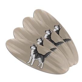 Siberian Husky Pet Dog Double-Sided Oval Nail File Emery Board Set 4 Pack