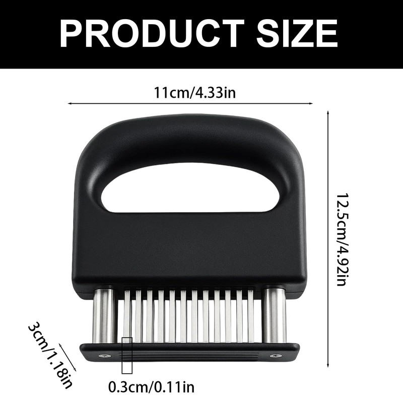 Meat Tenderiser with 48 Stainless Steel Needles, Meat Tenderizer Tool