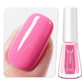 Aieenjor Pink Nail Polish, Shiny Pink Quick Dry Nail Polish, Non-Gel, Streak Free, Long- Last Fingernail Polish for Nail Manicure Salon DIY Nail Art, 0.35 Fl Oz