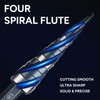 Bestwork Four Spiral Flute Step Drill Bit Set, 1/8"-1-3/8" 5PCS