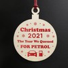Christmas Year We Queued For Petrol 2021 Wood Bauble Tree