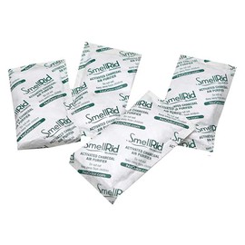 SMELLRID Reusable Activated Charcoal Odor Absorber That Works [10 Pack] - Medium 50 g (3.2" x 5”) Pack Treats 25 Sq. Ft. - Premium Natural Deodorizer for Purse, Helmet, Gloves, Pets, Safe & More