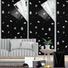 blackout blinds stick on 200X145cm,Patterned blackout fabric Temporary 100% Blackout