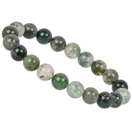 ELEDORO PowerBead Ladies Bracelet, String Gemstone Beads, 10 mm x 17-18 cm, Green