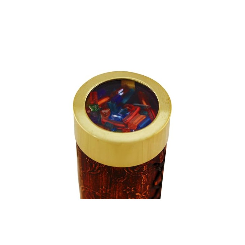 NKlaus Kaleidoscope Brass and Leather 17 x 3.5 x 4