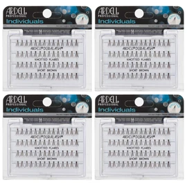 Ardell Duralash False Eyelashes, Knotted Flares Short Brown, 4 Pack