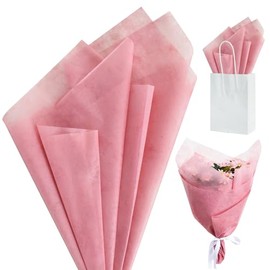 BEISHIDA 20 Sheet Rose Pink Wrapping Paper Korean Cotton Wrapping Flower Paper, Tissue Paper for Flower Bouquet Gift Wrapping,22x22 Inch/pcs, Mother's Day Valentine's Day Graduation Gift Floral Wrap