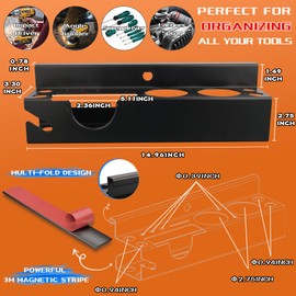 ULIBERMAGNET Magnetic Tools Rack, Solid Metal Power Tool Organizer Holder,Heavy Duty Storage Metal Cup Holder for Angle Grinder, Cordless Drill, Spray,Removable Tool Rack Suitable for Garage, Workshop