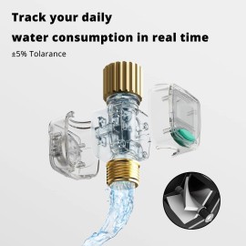 Quobas Water Flow Meter for RV and Garden Hose, Gallon/Liter Counter to Gauge Flow R...