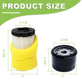 YTH22V46 Air Filter Tune Up Kit for Husqvarna YTH22V46 YTA24V48 YTH24V54 YTA22V46 John Deere D100 D110 D125 D1330 Lawn Mower, 796031 Air Filter Tune Up Kit Compatible with 591334 492932 696854