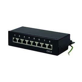 LogiLink Professional Patch Panels, Table/Wall/Desktop, STP (Shielded) black 8-Port