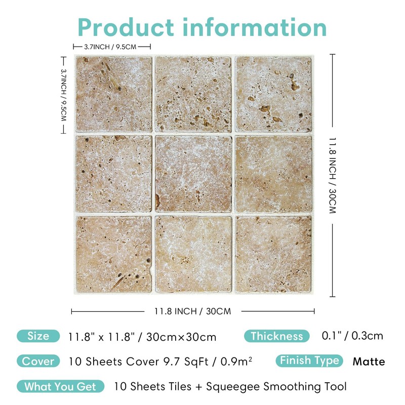 Commomy 3D Faux Stone Wall Panels - 10 pcs of