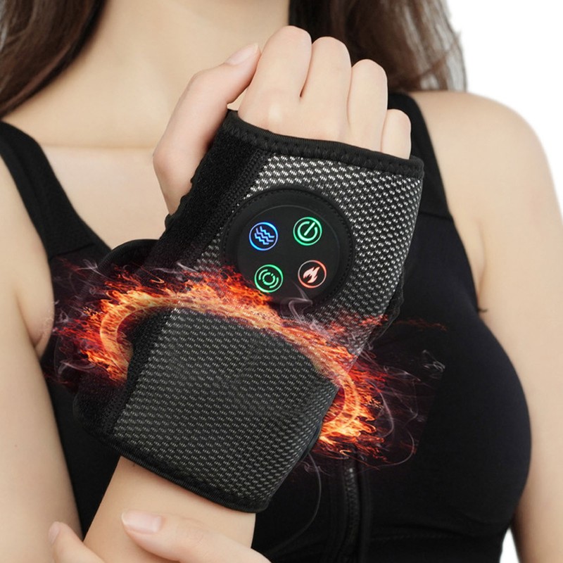 Wrist Massage Brace Hot Compress 3 Temperature Gears Relieve Pain
