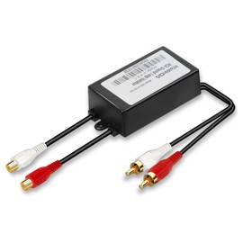 WisWinDa RCA Noise Filter Hum Eliminator Ground Loop Isolator (No Affect Bass) Quality Isolator for HiFi Stereo Home Theater Car Audio Player (Black)