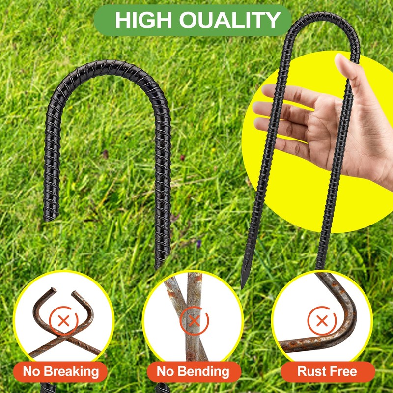 NONMON 12 Inch 8 Pack Trampoline Stakes Heavy Duty Ground