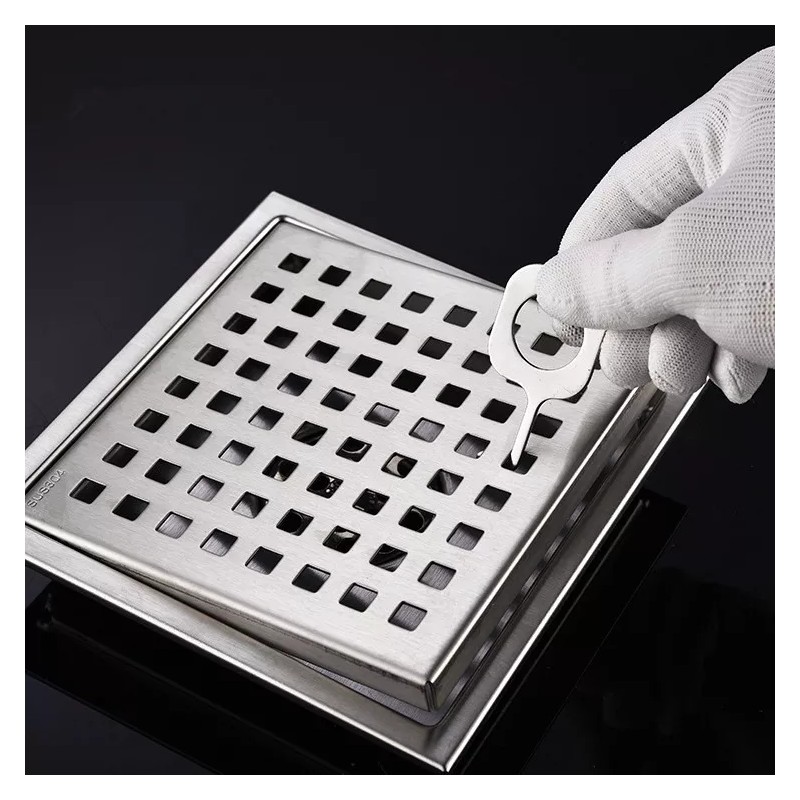ZC Coladera Invisible Desagüe Drenaje Piso Antiolor Acero Inoxi
