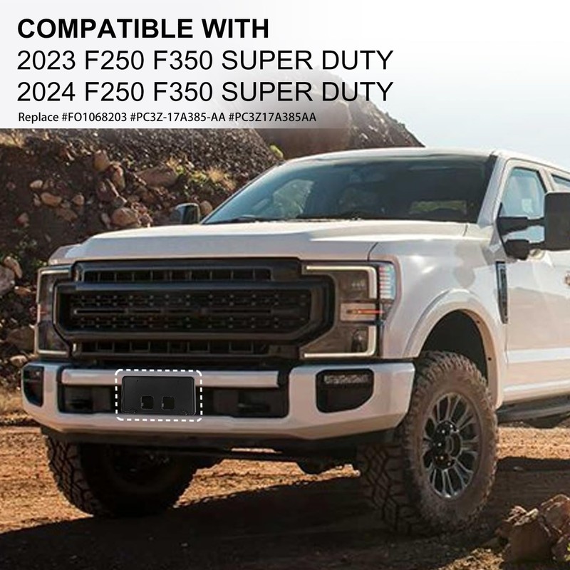 License Plate Frame Compatible with F250 F350 Super Duty 2023