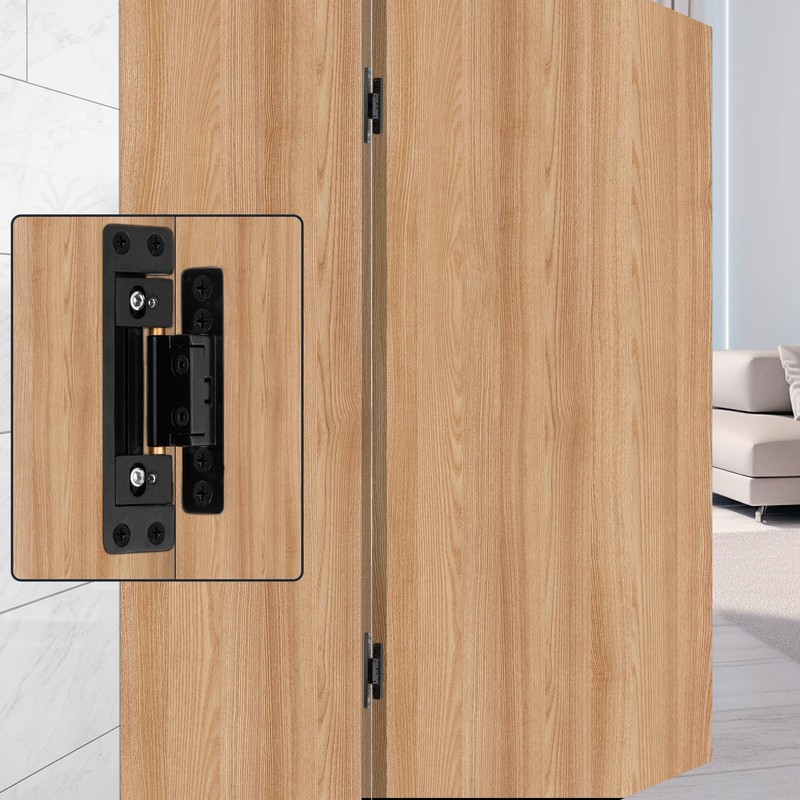 Hidden Door Hinge，Ultra-Thin Hidden Hinges,Adjustable Butt Hinge,Silent Door Hinge,110Lbs Load-Bearing，Heavy