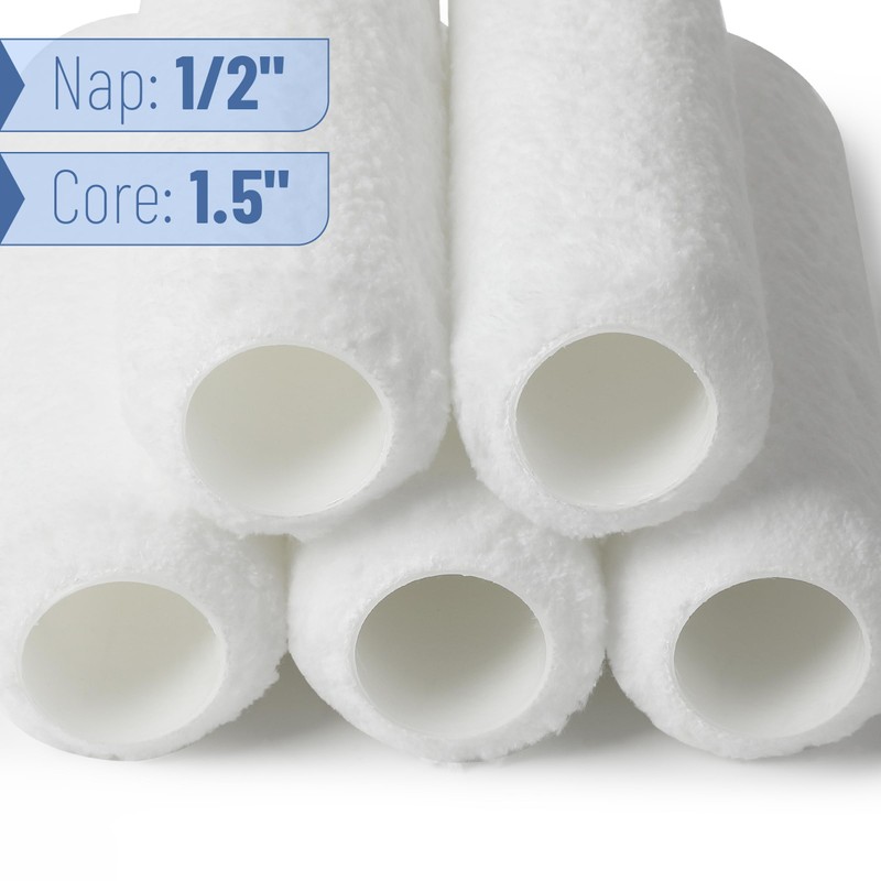 Bates- Paint Roller Covers, 9", 5 Pack, White, Covers for