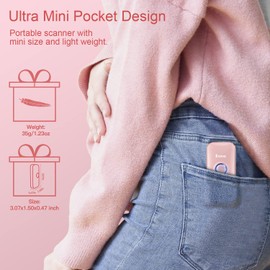 Eyoyo Mini 1D Bluetooth Barcode Scanner, 3-in-1 Bluetooth & USB Wired & 2.4G Wireless Barcode Reader Portable Mini Bar Code Scanning Work with Windows, Android, iOS, Tablets or Computers(Pink)