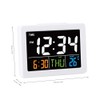Natudeco Digital Alarm Clock Colorful Large Screen LCD Electronic Desk