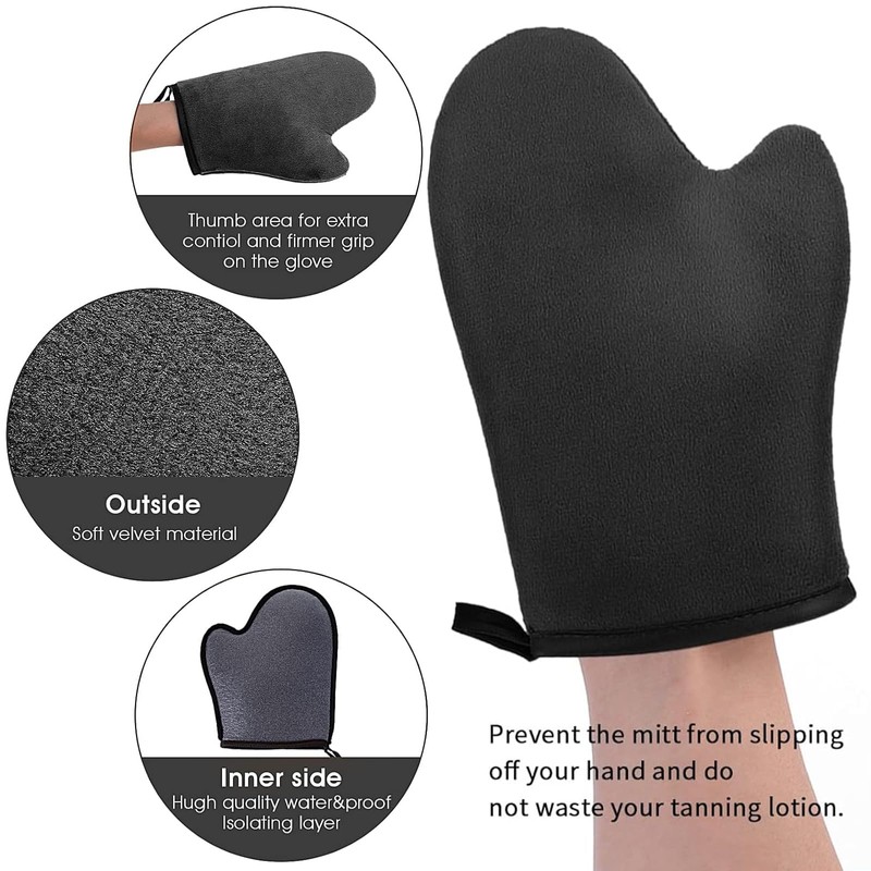 Self-Tanning Glove, 3-Piece Premium Tanning Glove Set, Easy to Use