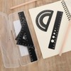 5PCS Metal Geometry Set, Metal Ruler Drafting Tools Math Drafting