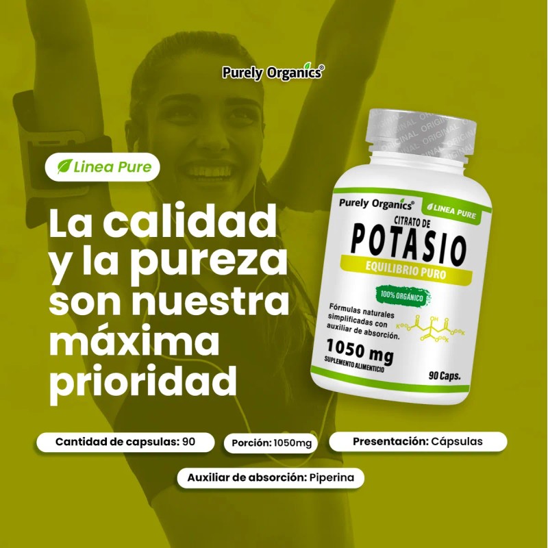 Citrato de Potasio 1050 mg Apoya Equilibrio Electroltico y Funcin