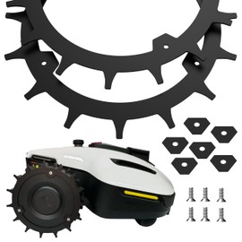 ROBO CLAWS Spikes for Mammotion Yuka Mini - Premium Black Line - Black Coated - Stainless Steel - Countersunk Screws - Traction Aid for Robotic Lawnmowers - Lawn Care Accessories (Black)