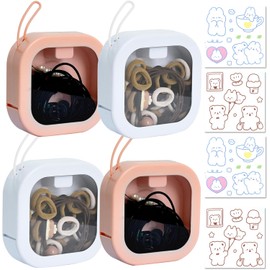 4 Cajas Organizadoras De Corbatas Para El Cabello，organizador portátil de accesorios para el cabello,Dispensador de Hisopos de Algodón，ideal para guardar horquillas y accesorios pequeños.