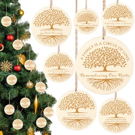 40 Pcs Christmas Family Reunion Gifts Ornaments for Tree Wooden Family Reunion Favors Christmas Tree Decorations Remembering Our Roots for Christmas Family Gathering Party