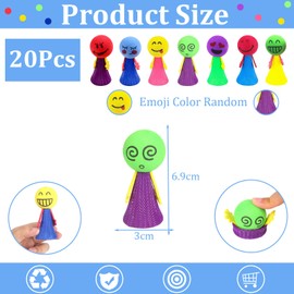 20pcs Emoji Jump up Toys Bouncing Dolls for Kids,Jumping Elf Fidget Toys Novelty Emoji Spring Jump Up Party Favor Toys Stress Relief Toy,Funny Jump Bounce Elf Fly Toy for Kids Christmas Prizes Gift