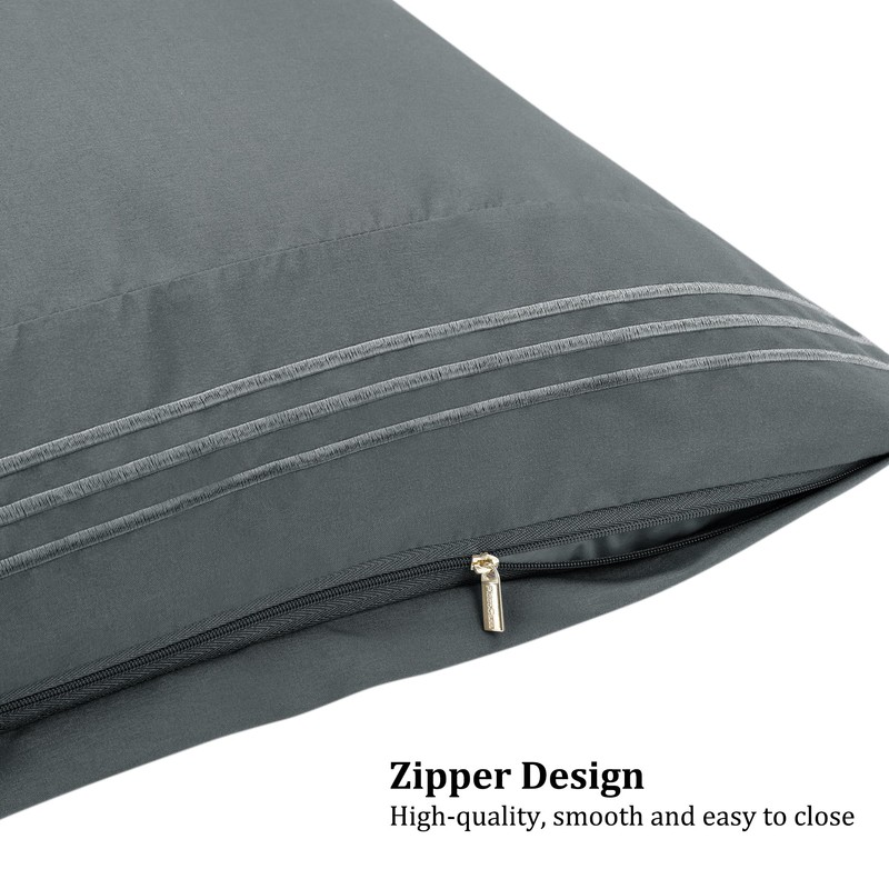 PiccoCasa Brushed Microfiber Pillowcases 2 Pack Soft Breathable Pillow Covers