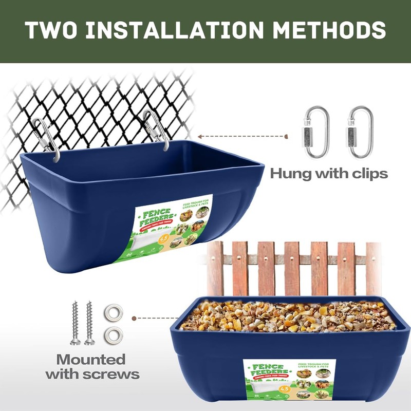 Fence Feeder Chicken Hanging Feed Trough Poultry Waterer Bucket Feeding