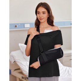 Deyeek Post Shoulder Surgery Shirts Women Full Open Side Snap Post Surgery Clothing Short Sleeve Recovery Tear Away Comfortable Hospital Gowns Black XL