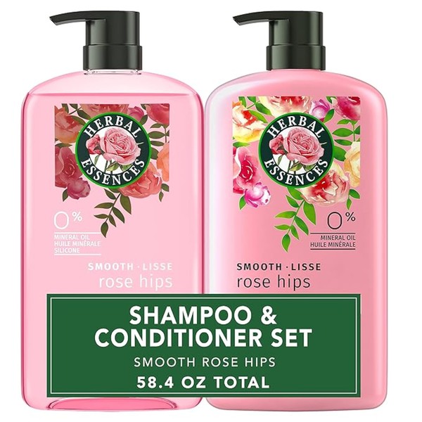 Herbal Essences Shampoo & Conditioner Set, Smooth Collection, Paraben-Free, Color-Safe,